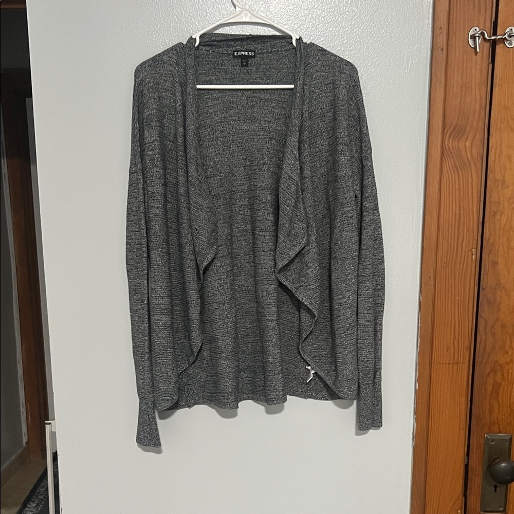 Express Charcoal Draped Cardigan